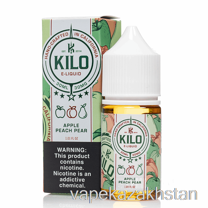 Vape Kazakhstan Apple Peach Pear - Kilo Revival Salts - 30mL 50mg